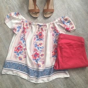 Floral off the shoulder top